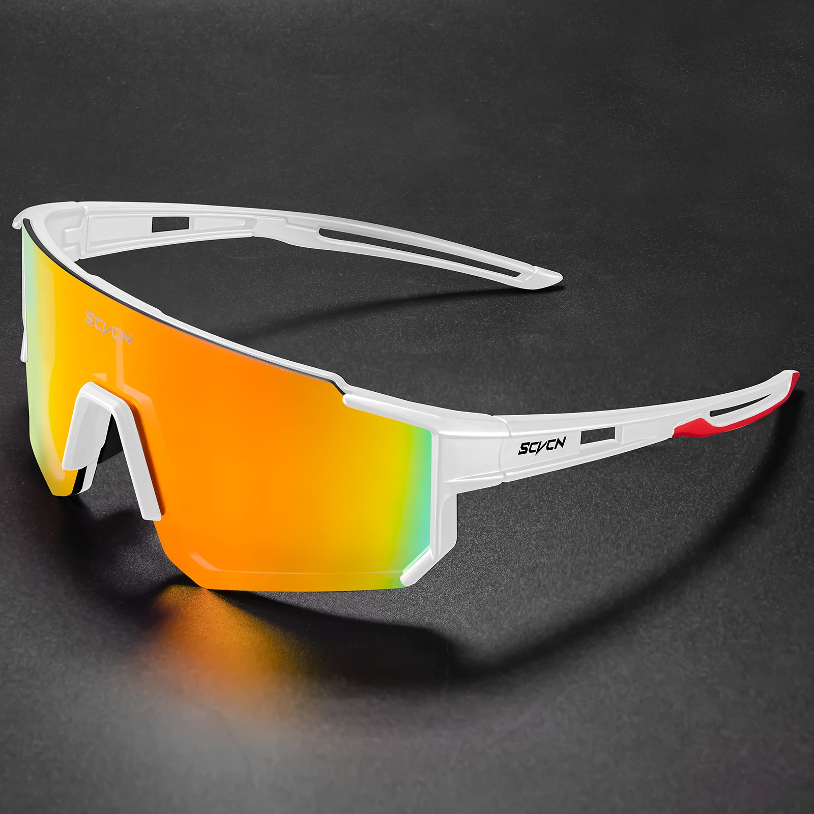 Óculos Esportivo Seven UV400 Inpace - Branco/Laranja