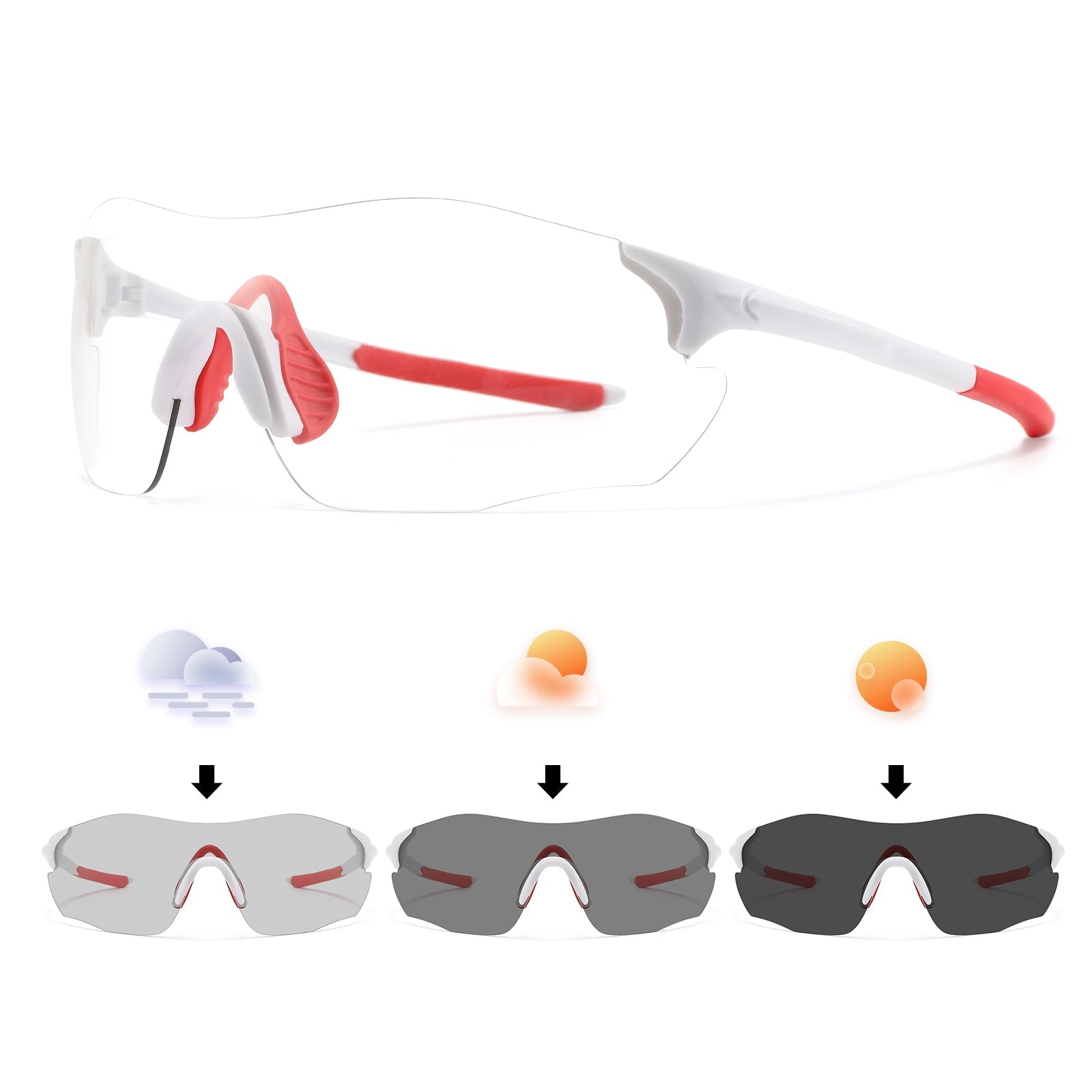 Óculos Fotocromático Sem Aro 23g Inpace - Branco/Vermelho