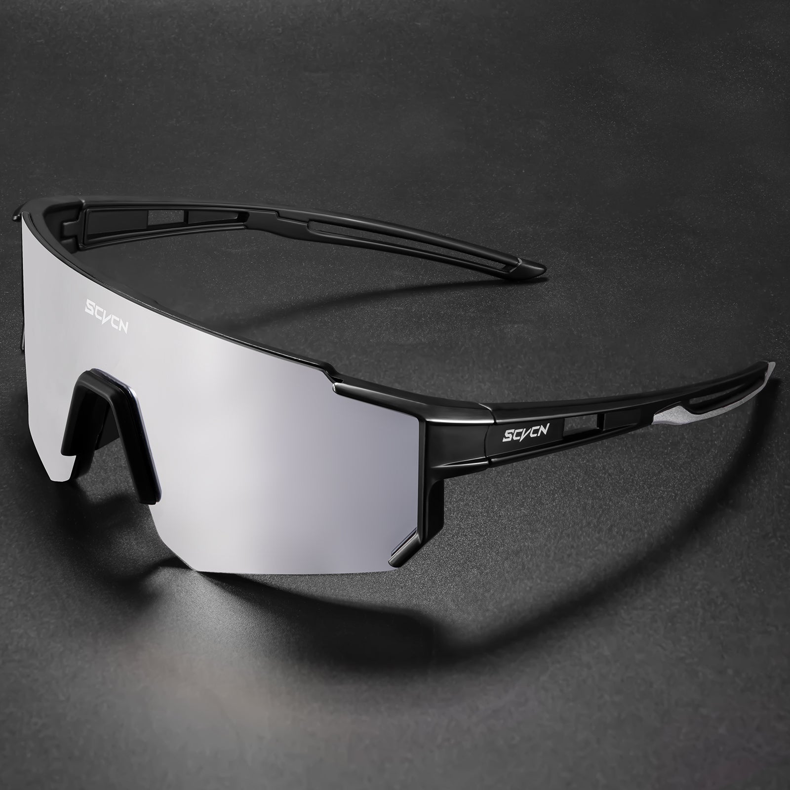 Óculos Esportivo Seven UV400 Inpace - Preto/Prata