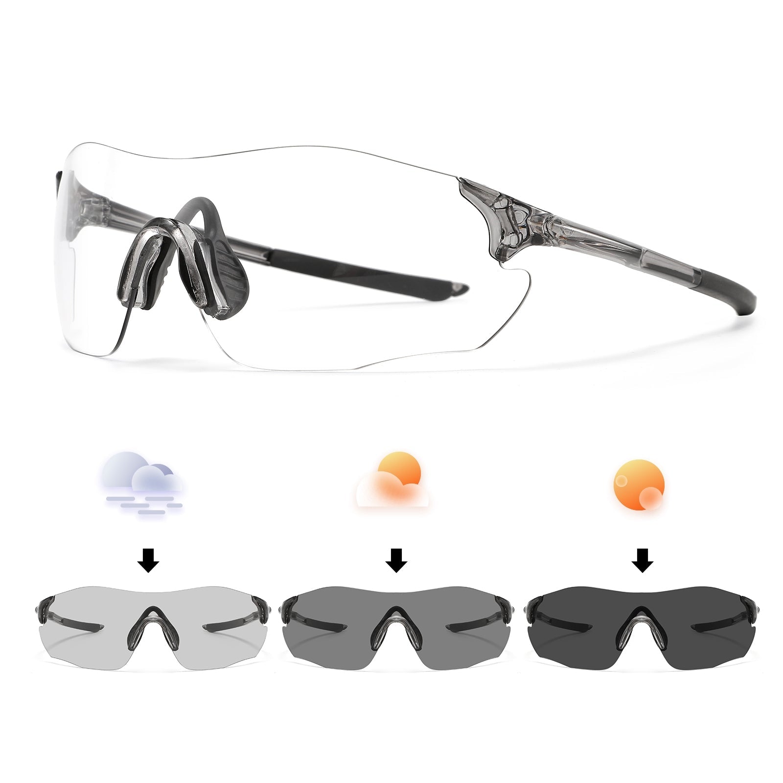 Óculos Fotocromático Sem Aro 23g Inpace - Transparente/Cinza