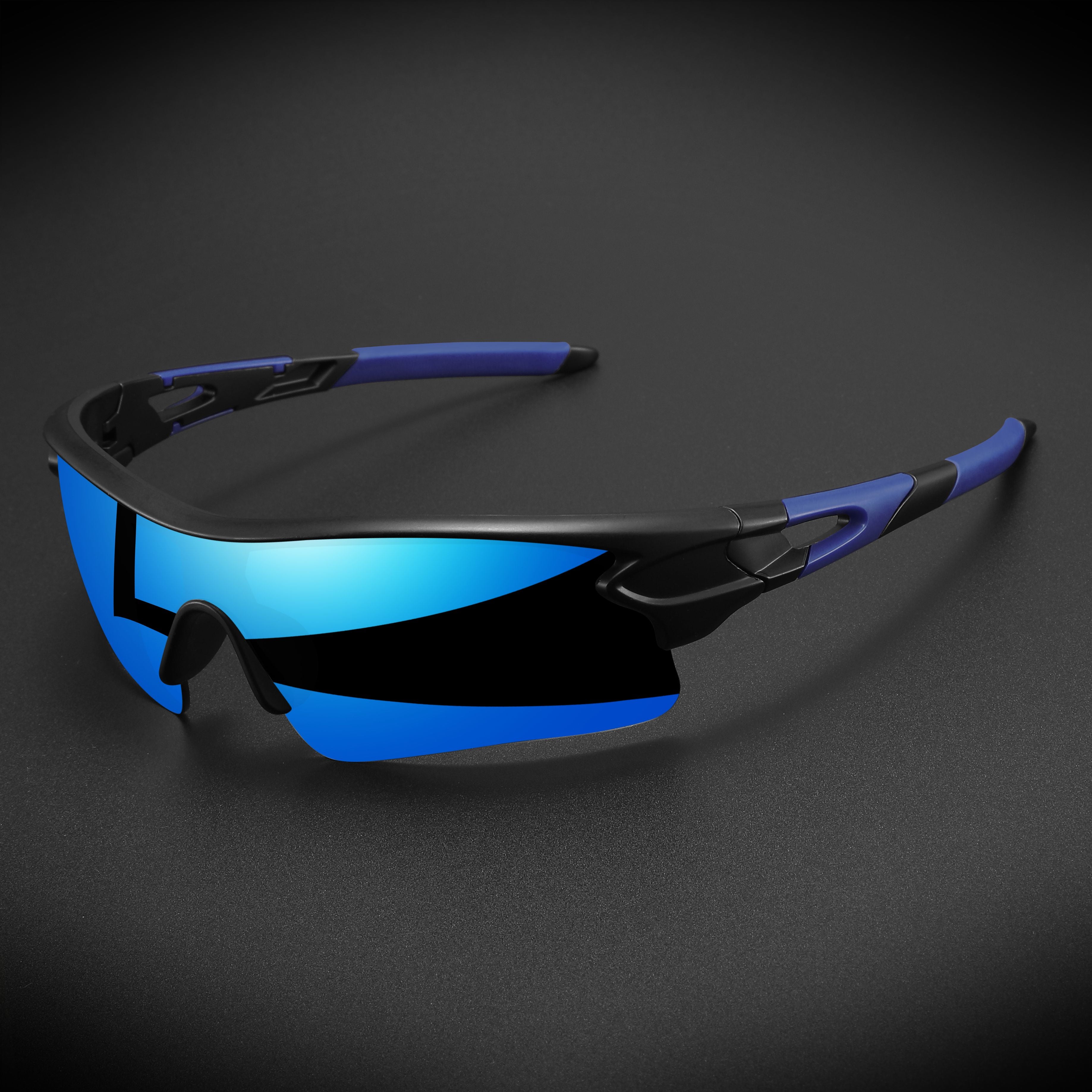 Óculos Esportivo Semi-Aro UV400 Inpace - Preto/Azul