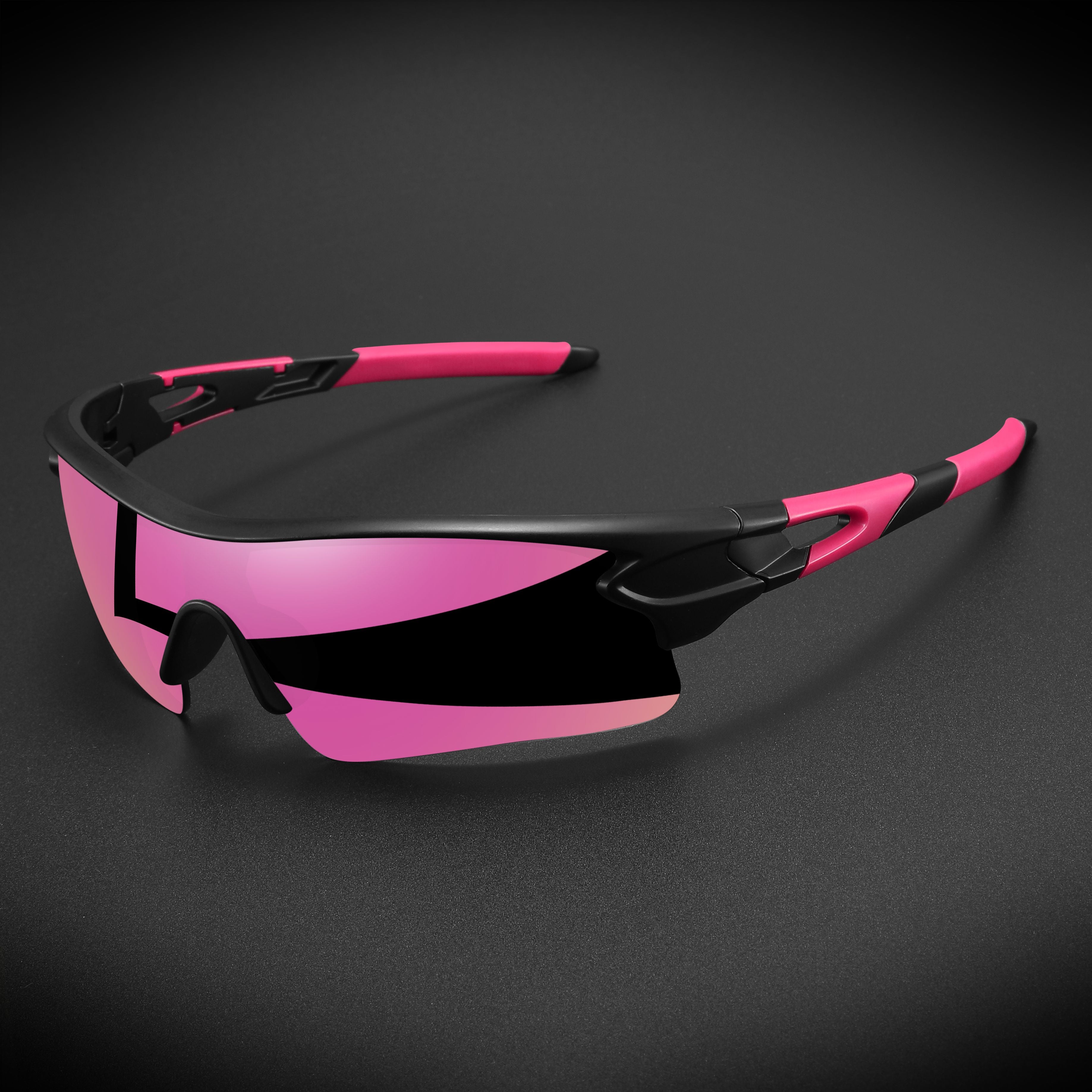 Óculos Esportivo Semi-Aro UV400 Inpace - Preto/Rosa