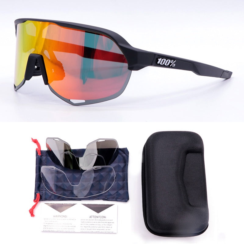 Óculos Esportivo S2 UV400 Inpace - Preto/Vermelho Kit
