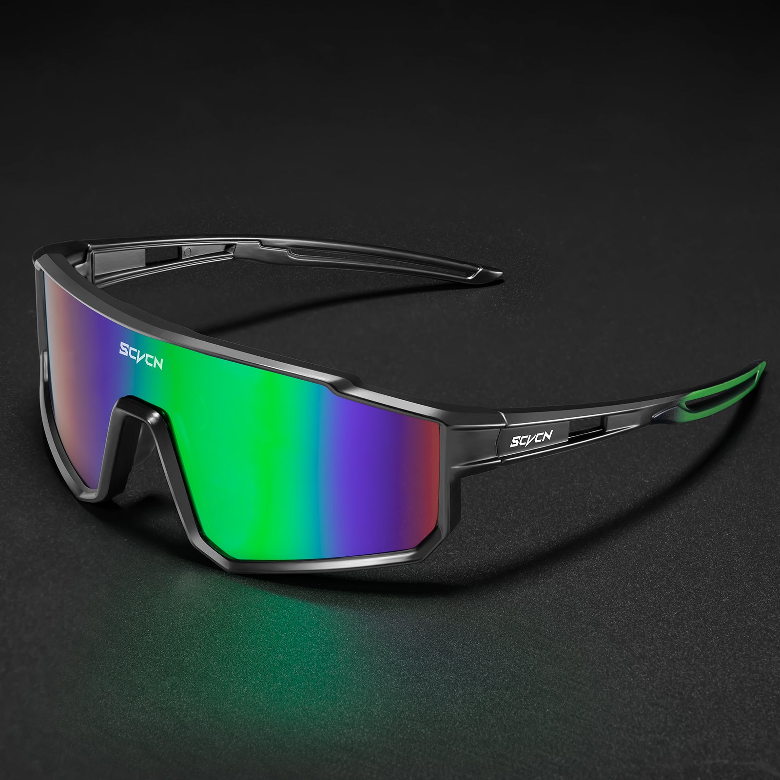 Óculos Esportivo SCVCN MTB UV400 Inpace - Preto/Verde