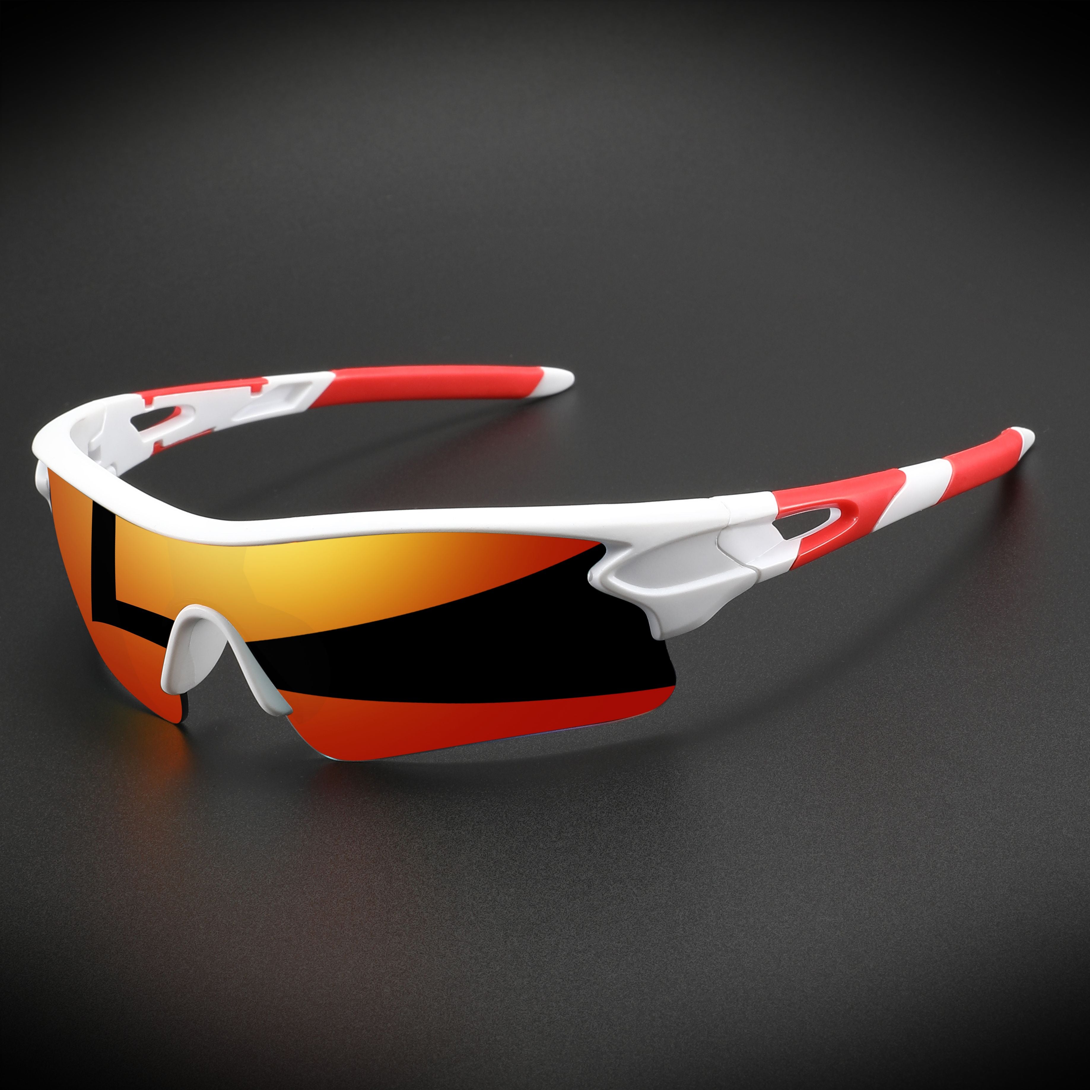 Óculos Esportivo Semi-Aro UV400 Inpace - Branco/Vermelho