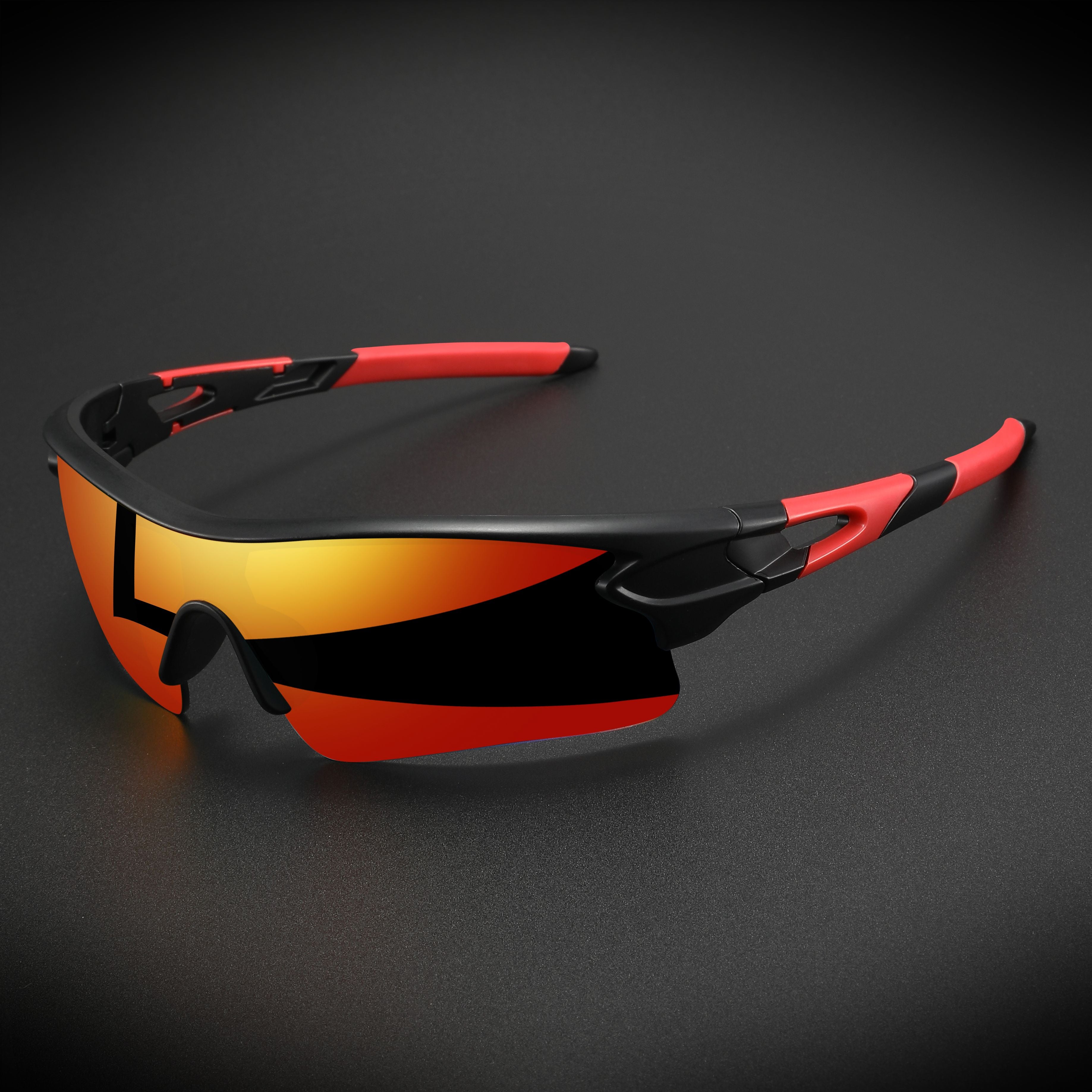 Óculos Esportivo Semi-Aro Sprint UV400 Inpace - Preto/Vermelho