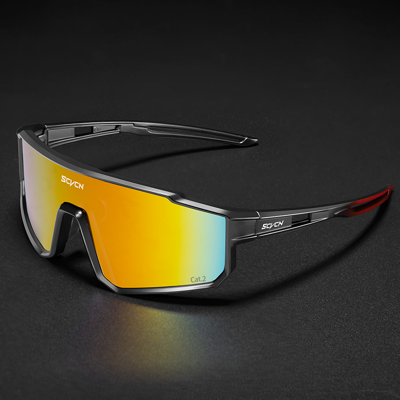 Óculos Esportivo SCVCN MTB UV400 Inpace - Preto/Laranja